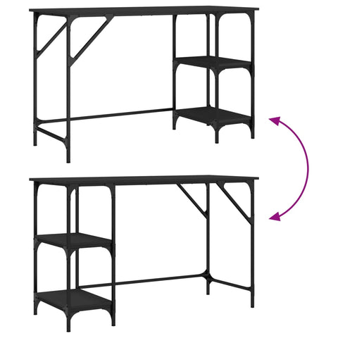 vidaXL Schreibtisch Schwarz 120x50x75 cm Metall und Holzwerkstoff