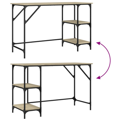 vidaXL Schreibtisch Sonoma-Eiche 120x50x75 cm Metall Holzwerkstoff