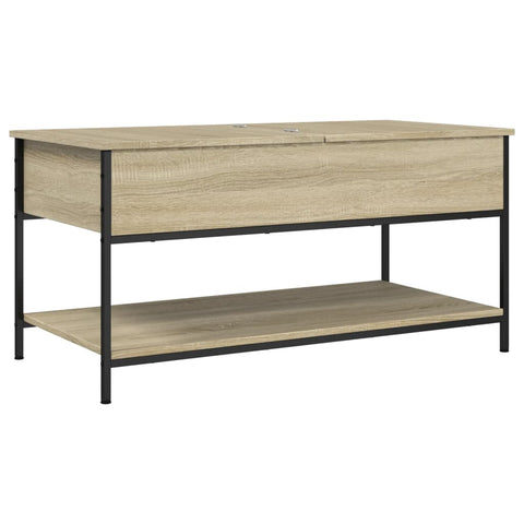 vidaXL Couchtisch Sonoma-Eiche 100x50x50 cm Holzwerkstoff und Metall