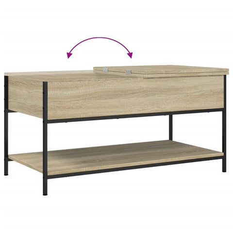 vidaXL Couchtisch Sonoma-Eiche 100x50x50 cm Holzwerkstoff und Metall