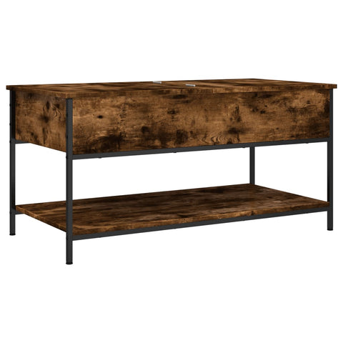 vidaXL Couchtisch Räuchereiche 100x50x50 cm Holzwerkstoff und Metall