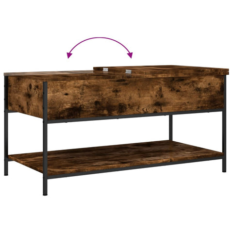 vidaXL Couchtisch Räuchereiche 100x50x50 cm Holzwerkstoff und Metall