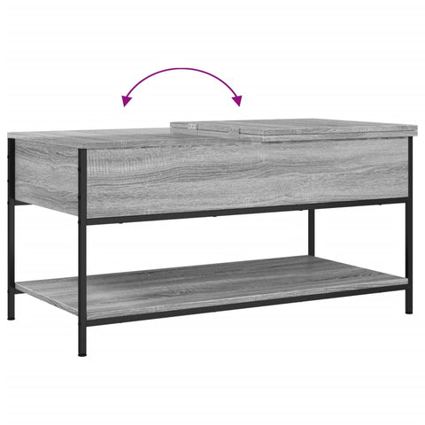 vidaXL Couchtisch Grau Sonoma 100x50x50 cm Holzwerkstoff und Metall