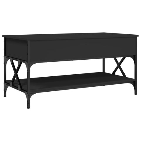 vidaXL Couchtisch Schwarz 100x50x50 cm Holzwerkstoff und Metall