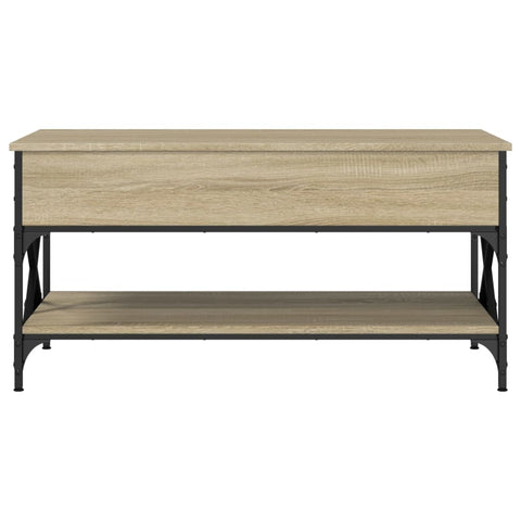 vidaXL Couchtisch Sonoma-Eiche 100x50x50 cm Holzwerkstoff und Metall