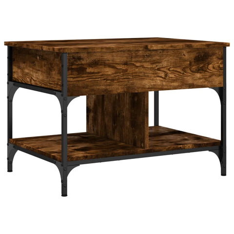 vidaXL Couchtisch Räuchereiche 70x50x50 cm Holzwerkstoff und Metall