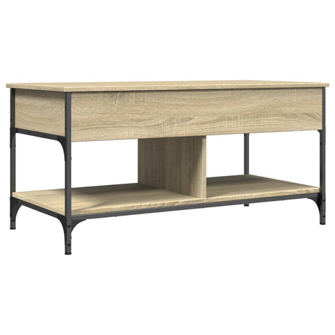 vidaXL Couchtisch Sonoma-Eiche 100x50x50 cm Holzwerkstoff und Metall