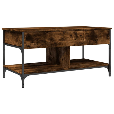 vidaXL Couchtisch Räuchereiche 100x50x50 cm Holzwerkstoff und Metall