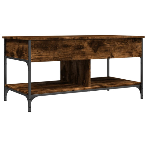 vidaXL Couchtisch Räuchereiche 100x50x50 cm Holzwerkstoff und Metall