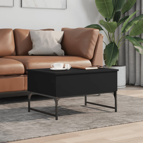 vidaXL Couchtisch Schwarz 70x50x40 cm Holzwerkstoff und Metall