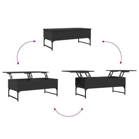 vidaXL Couchtisch Schwarz 100x50x40 cm Holzwerkstoff und Metall