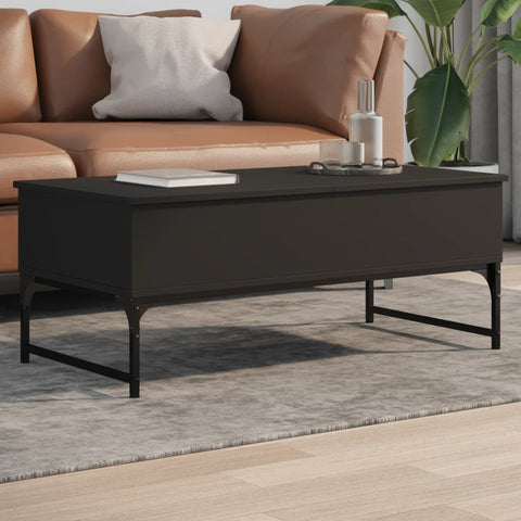 vidaXL Couchtisch Schwarz 100x50x40 cm Holzwerkstoff und Metall