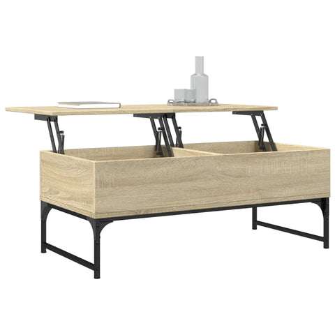 vidaXL Couchtisch Sonoma-Eiche 100x50x40 cm Holzwerkstoff und Metall