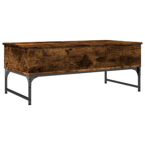 vidaXL Couchtisch Räuchereiche 100x50x40 cm Holzwerkstoff und Metall