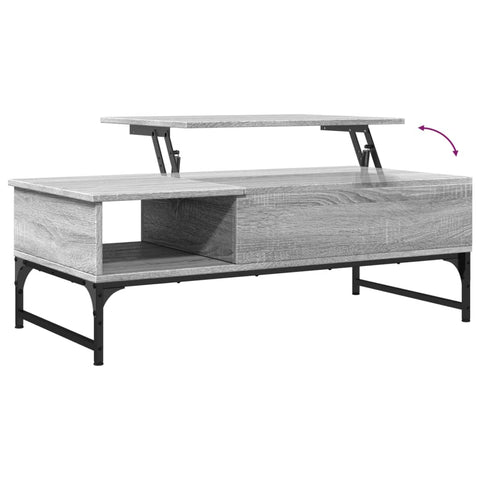 vidaXL Couchtisch Grau Sonoma 100x50x35 cm Holzwerkstoff und Metall