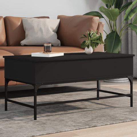 vidaXL Couchtisch Schwarz 100x50x45 cm Holzwerkstoff und Metall