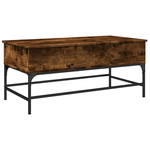 vidaXL Couchtisch Räuchereiche 100x50x45 cm Holzwerkstoff und Metall