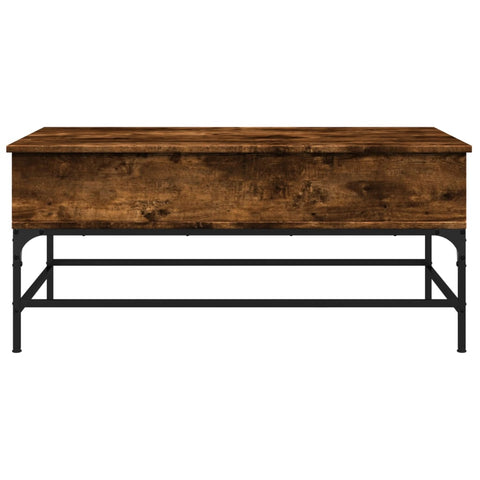 vidaXL Couchtisch Räuchereiche 100x50x45 cm Holzwerkstoff und Metall