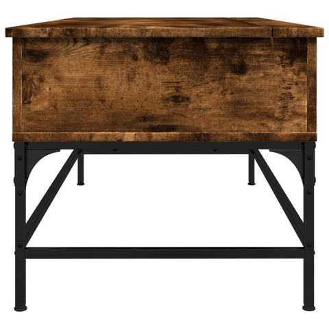 vidaXL Couchtisch Räuchereiche 100x50x45 cm Holzwerkstoff und Metall