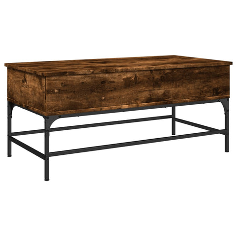 vidaXL Couchtisch Räuchereiche 100x50x45 cm Holzwerkstoff und Metall