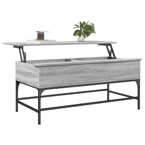 vidaXL Couchtisch Grau Sonoma 100x50x45 cm Holzwerkstoff und Metall