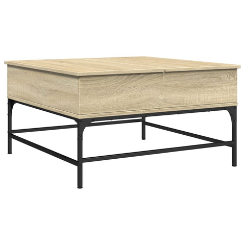 vidaXL Couchtisch Sonoma-Eiche 80x80x45 cm Holzwerkstoff und Metall