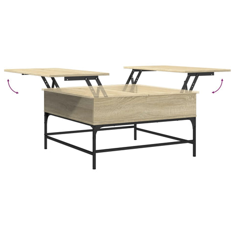 vidaXL Couchtisch Sonoma-Eiche 80x80x45 cm Holzwerkstoff und Metall