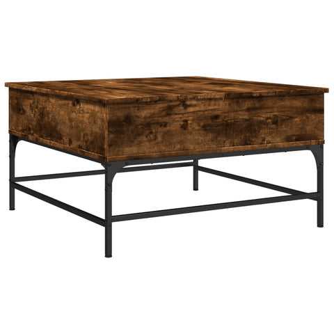 vidaXL Couchtisch Räuchereiche 80x80x45 cm Holzwerkstoff und Metall