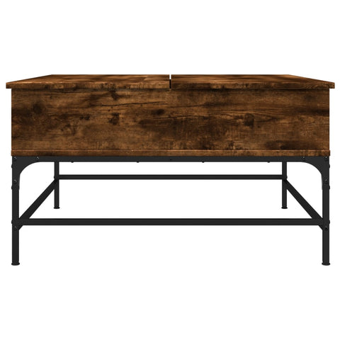 vidaXL Couchtisch Räuchereiche 80x80x45 cm Holzwerkstoff und Metall