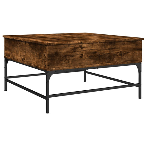 vidaXL Couchtisch Räuchereiche 80x80x45 cm Holzwerkstoff und Metall