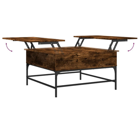 vidaXL Couchtisch Räuchereiche 80x80x45 cm Holzwerkstoff und Metall