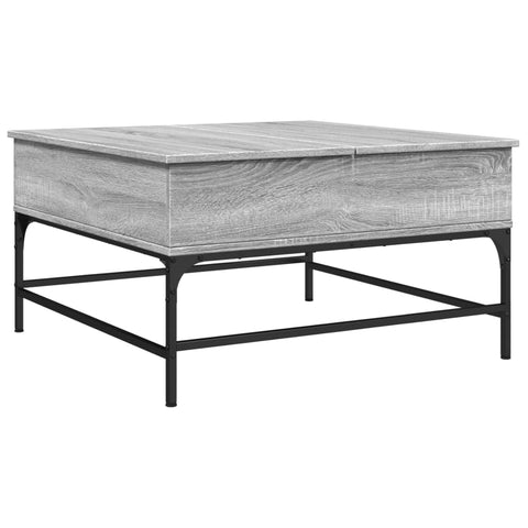 vidaXL Couchtisch Grau Sonoma 80x80x45 cm Holzwerkstoff und Metall