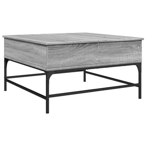 vidaXL Couchtisch Grau Sonoma 80x80x45 cm Holzwerkstoff und Metall