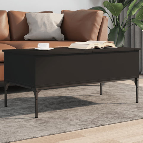 vidaXL Couchtisch Schwarz 100x50x45 cm Holzwerkstoff und Metall