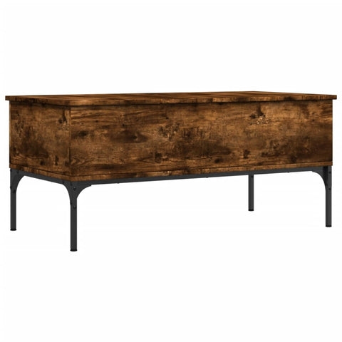 vidaXL Couchtisch Räuchereiche 100x50x45 cm Holzwerkstoff und Metall