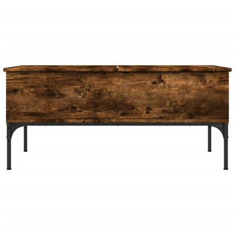 vidaXL Couchtisch Räuchereiche 100x50x45 cm Holzwerkstoff und Metall