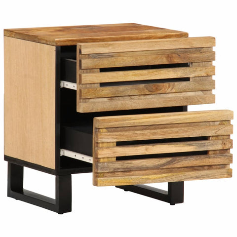 vidaXL Nachttische 2 Stk. 40x34x46 cm Raues Mangoholz