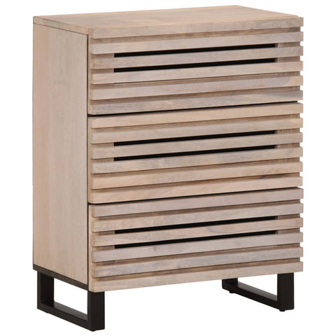 vidaXL Sideboard Weiß 60x34x75 cm Massivholz Mango