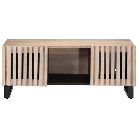 vidaXL Couchtisch Weiß 100x55x40 cm Massivholz Mango