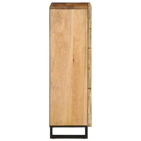 vidaXL Highboard 40x34x110 cm Raues Massivholz Mango