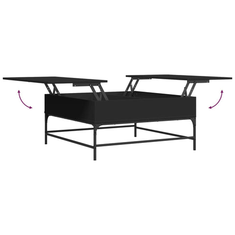 vidaXL Couchtisch Schwarz 95x95x45 cm Holzwerkstoff und Metall