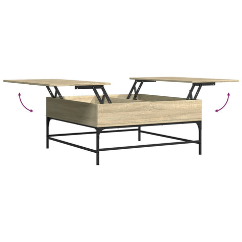 vidaXL Couchtisch Sonoma-Eiche 95x95x45 cm Holzwerkstoff und Metall