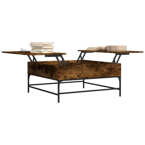 vidaXL Couchtisch Räuchereiche 95x95x45 cm Holzwerkstoff und Metall