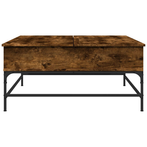 vidaXL Couchtisch Räuchereiche 95x95x45 cm Holzwerkstoff und Metall