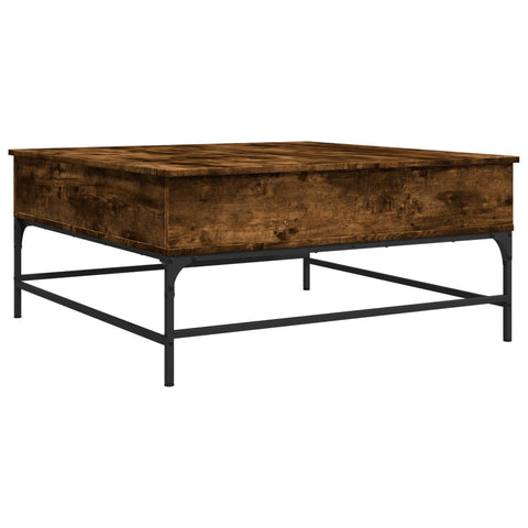 vidaXL Couchtisch Räuchereiche 95x95x45 cm Holzwerkstoff und Metall