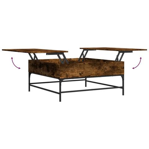 vidaXL Couchtisch Räuchereiche 95x95x45 cm Holzwerkstoff und Metall