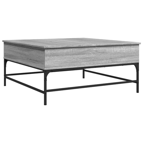 vidaXL Couchtisch Grau Sonoma 95x95x45 cm Holzwerkstoff und Metall