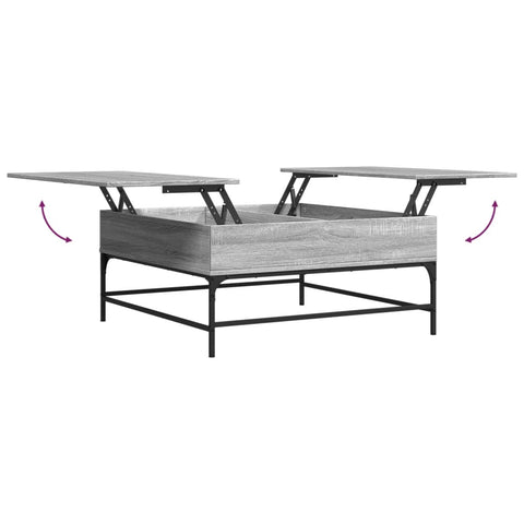 vidaXL Couchtisch Grau Sonoma 95x95x45 cm Holzwerkstoff und Metall