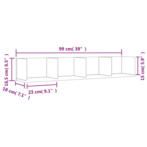 vidaXL Wandschränke 2 Stk. Weiß 99x18x16,5 cm Holzwerkstoff