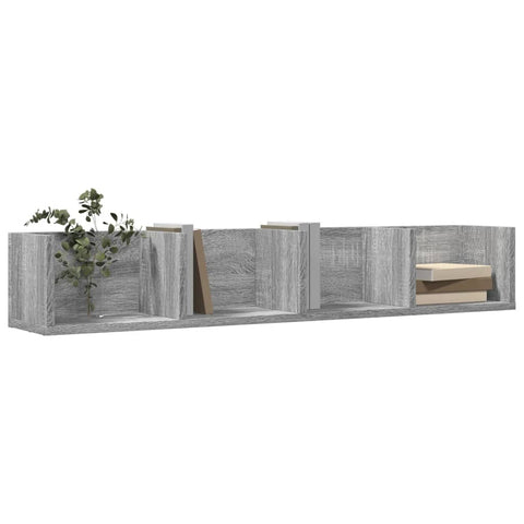 vidaXL Wandschrank Grau Sonoma 99x18x16,5 cm Holzwerkstoff